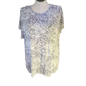 Koolaburra by UGG 1X Petite Short Sleeve Animal Print Gray